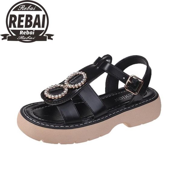 sandals leather women rhinestone 2021 cross woman retro summer shoes for girls comfortable sandalias mujer, Black 
sandals leather women rhinestone 2021 cross woman retro summer shoes for girls comfortable sandalias mujer, Black