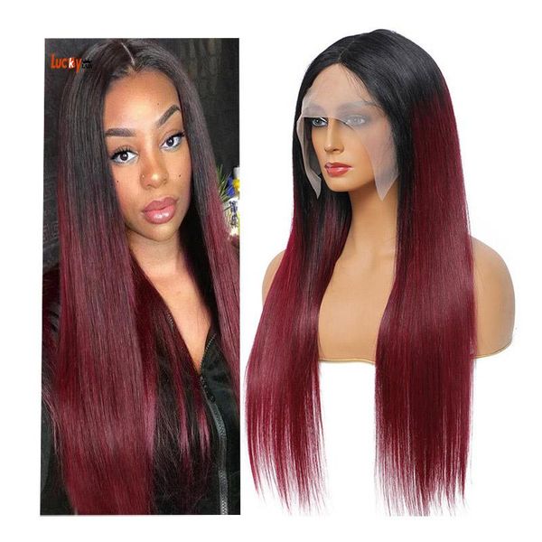 lace wigs wig colorful remy hair pre plucked t part front human arrival brazilian straight ombre, Black;brown 
lace wigs wig colorful remy hair pre plucked t part front human arrival brazilian straight ombre, Black;brown