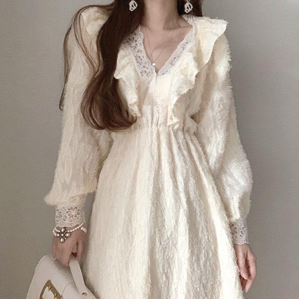 casual dresses fall style retro slim women's v-neck contrast lace three-dimensional lantern sleeves high waist dress uk654, Black;gray
casual dresses fall style retro slim women's v-neck contrast lace three-dimensional lantern sleeves high waist dress uk654, Black;gray