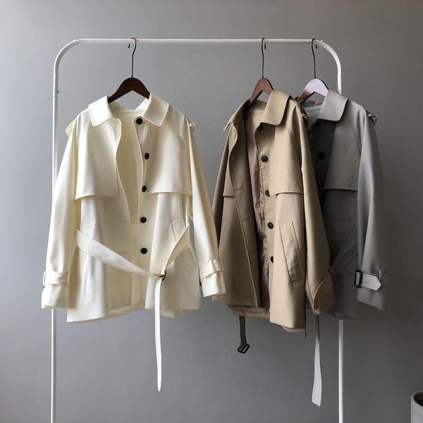 women's trench coats short windbreaker women's 2021 spring autumn korean loose ins coat with belt 80231, Tan;black
women's trench coats short windbreaker women's 2021 spring autumn korean loose ins coat with belt 80231, Tan;black