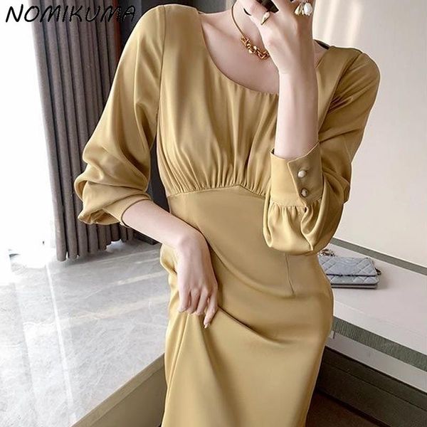 casual dresses nomikuma elegant high waist satin woman long sleeve o-neck korean dress 2021 autumn solid vestidos de mujer 6l717, Black;gray
casual dresses nomikuma elegant high waist satin woman long sleeve o-neck korean dress 2021 autumn solid vestidos de mujer 6l717, Black;gray