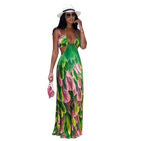waist band cut out summer bohemian maxi dress women halter neck backless beach dresses feather print club party dress 210719, White;black
waist band cut out summer bohemian maxi dress women halter neck backless beach dresses feather print club party dress 210719, White;black