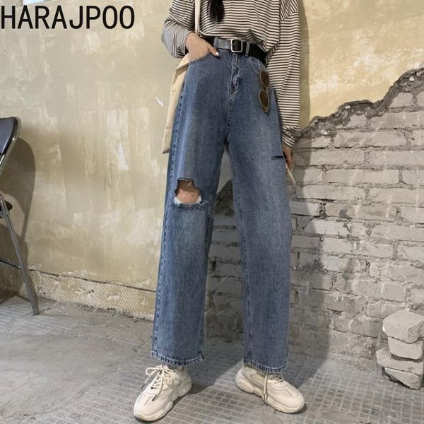 harajpoo women pants 2021 spring autumn korean ins trendy girls harajuku style vintage loose high-waist straight ripped jeans women's, Blue
harajpoo women pants 2021 spring autumn korean ins trendy girls harajuku style vintage loose high-waist straight ripped jeans women's, Blue
