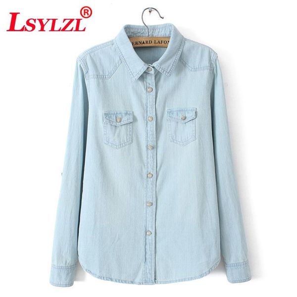 women's blouses & shirts plus size vetement fashion style women clothes blouse long sleeves casual denim shirt nostalgic vintage blue j, White
women's blouses & shirts plus size vetement fashion style women clothes blouse long sleeves casual denim shirt nostalgic vintage blue j, White