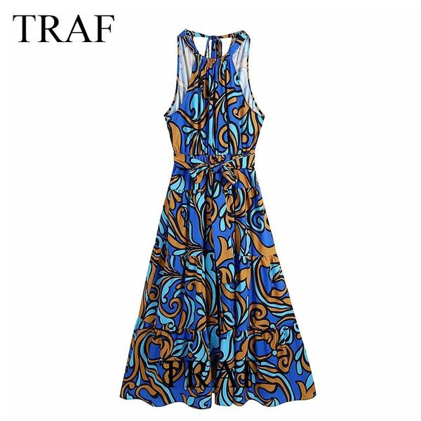 casual dresses traf summer dress chic vintage totem print sleeveless halter female bow sashes ruffle elegant slim party, Black;gray
casual dresses traf summer dress chic vintage totem print sleeveless halter female bow sashes ruffle elegant slim party, Black;gray