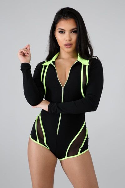 the women sport color matching short jumpsuit long sleeve zipper playsuits cy8051 women's jumpsuits & rompers, Black;white
the women sport color matching short jumpsuit long sleeve zipper playsuits cy8051 women's jumpsuits & rompers, Black;white