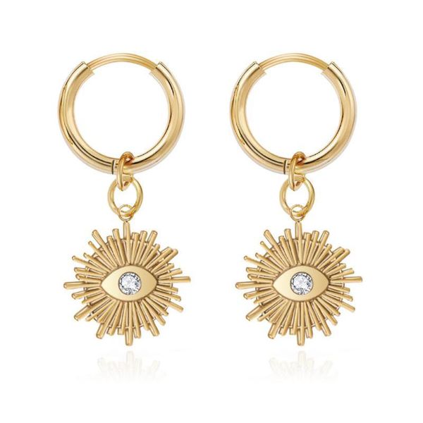 hoop & huggie stainless steel women delicate gold sunflower drop earrings jewelry gift zircon stone ethnic eyes evil for him, Golden;silver
hoop & huggie stainless steel women delicate gold sunflower drop earrings jewelry gift zircon stone ethnic eyes evil for him, Golden;silver