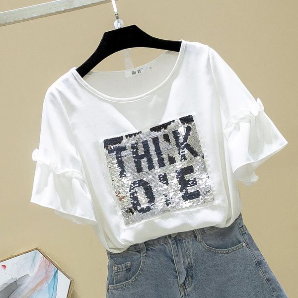 europe style summer women's short sleeves sequins letter t-shirt tee girls pullover casual tees a2906 210428, White
europe style summer women's short sleeves sequins letter t-shirt tee girls pullover casual tees a2906 210428, White