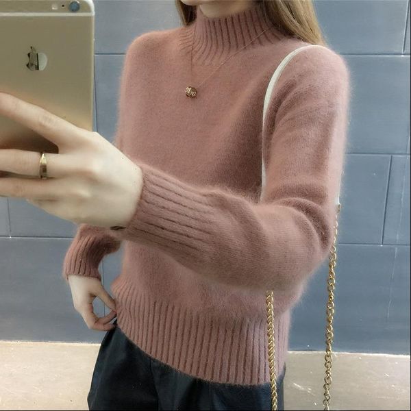 sweater women womens sweaters turtleneck pullover jumper imitated mink wool languid loose sweter clothes vestidos lxj9001, White;black
sweater women womens sweaters turtleneck pullover jumper imitated mink wool languid loose sweter clothes vestidos lxj9001, White;black