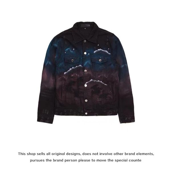 men's jeans star wolf trend coconut rhinestone glitter high street wash denim jacket, Blue
men's jeans star wolf trend coconut rhinestone glitter high street wash denim jacket, Blue