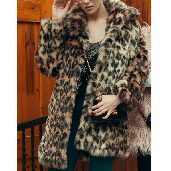 women's fur & faux winter thicken warm long sleeve slim coat outerwear elegant trench overcoats chic womens leopard, Black
women's fur & faux winter thicken warm long sleeve slim coat outerwear elegant trench overcoats chic womens leopard, Black