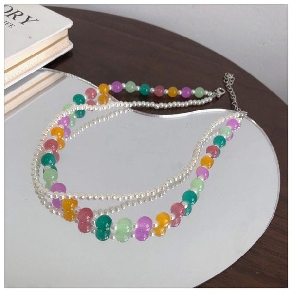 chokers vintage elegant candy color resin beads choker necklaces exquisite pearl chains necklace for women fashion jewelry harajuku y2k, Golden;silver
chokers vintage elegant candy color resin beads choker necklaces exquisite pearl chains necklace for women fashion jewelry harajuku y2k, Golden;silver