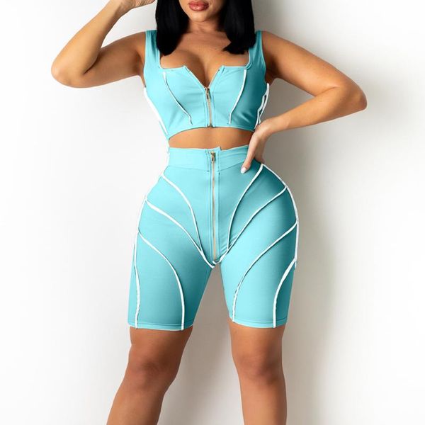women's tracksuits women two piece sleeveless strap and splicing shorts suits casual sport outfit plus size fashion zipper set, Gray
women's tracksuits women two piece sleeveless strap and splicing shorts suits casual sport outfit plus size fashion zipper set, Gray