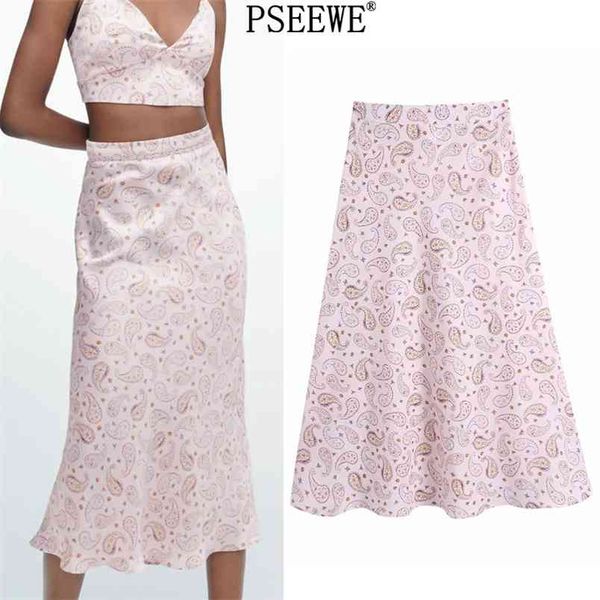women's skirts pink print satin midi woman fashion side zip high waist long summer skirt vintage female 210519, Black
women's skirts pink print satin midi woman fashion side zip high waist long summer skirt vintage female 210519, Black