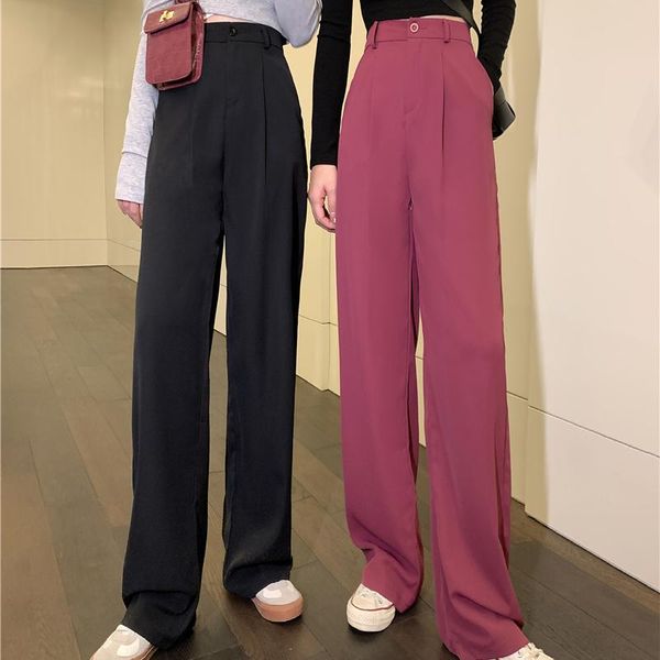 women's pants & capris spring 2021 high waist drape straight loose wide-leg suit mopping, Black;white
women's pants & capris spring 2021 high waist drape straight loose wide-leg suit mopping, Black;white