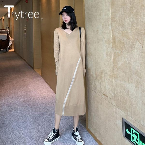 casual dresses trytree spring summer dress women knitting v-neck full straight sleeve mid-calf solid zipper elastic, Black;gray
casual dresses trytree spring summer dress women knitting v-neck full straight sleeve mid-calf solid zipper elastic, Black;gray