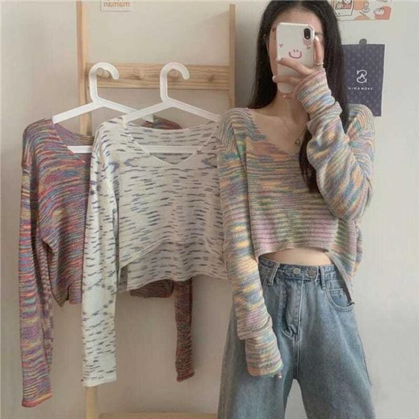 woman autumn winter tie dye womens sweater v neck long sleeve knitwear loose crop women, White;black
woman autumn winter tie dye womens sweater v neck long sleeve knitwear loose crop women, White;black