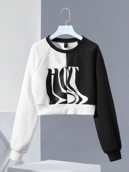 x graphicsbycat raglan sleeve letter pattern colorblock crop pullover w2uv#, White;black
x graphicsbycat raglan sleeve letter pattern colorblock crop pullover w2uv#, White;black