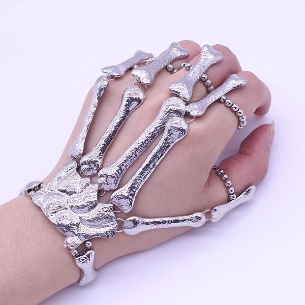 charm bracelets punk skull finger bracelet gothic skeleton bone hand flexible for women christmas halloween gift, Golden;silver
charm bracelets punk skull finger bracelet gothic skeleton bone hand flexible for women christmas halloween gift, Golden;silver