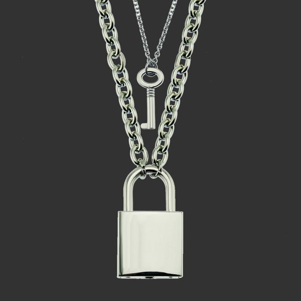 amulet neck pendants accessories pendant personalized fashion geometric key and lock matching necklace, Silver
amulet neck pendants accessories pendant personalized fashion geometric key and lock matching necklace, Silver