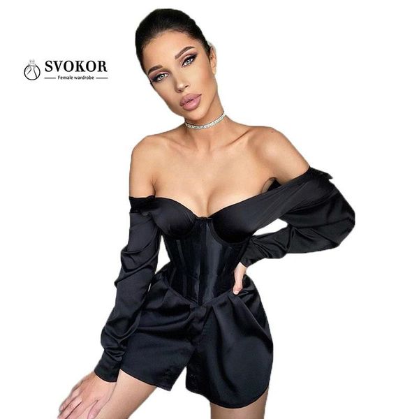 casual dresses svokor black elegant corset women dress fashion long sleeve satin woman party club ladies white clothings, Black;gray
casual dresses svokor black elegant corset women dress fashion long sleeve satin woman party club ladies white clothings, Black;gray
