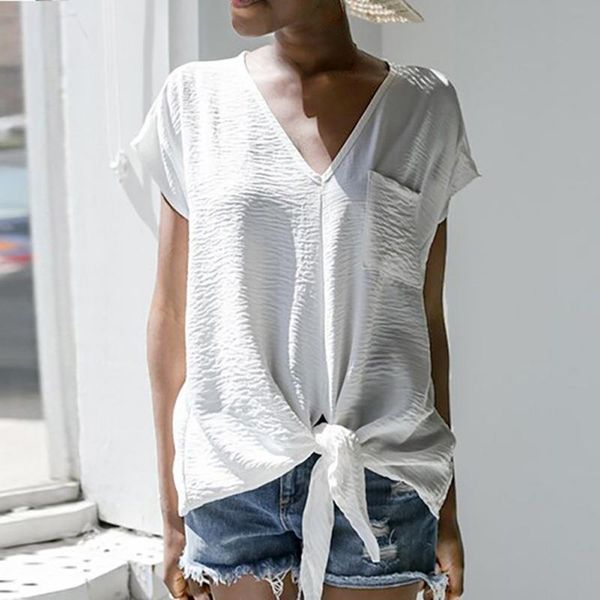 women's t-shirt casual women t shirts short sleeve summer clothes with pocket, White
women's t-shirt casual women t shirts short sleeve summer clothes with pocket, White