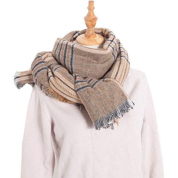 scarves autumn and winter large plaid scarf women's imitation cashmere thickened outdoor shopping keep warm shawl female, Blue;gray
scarves autumn and winter large plaid scarf women's imitation cashmere thickened outdoor shopping keep warm shawl female, Blue;gray