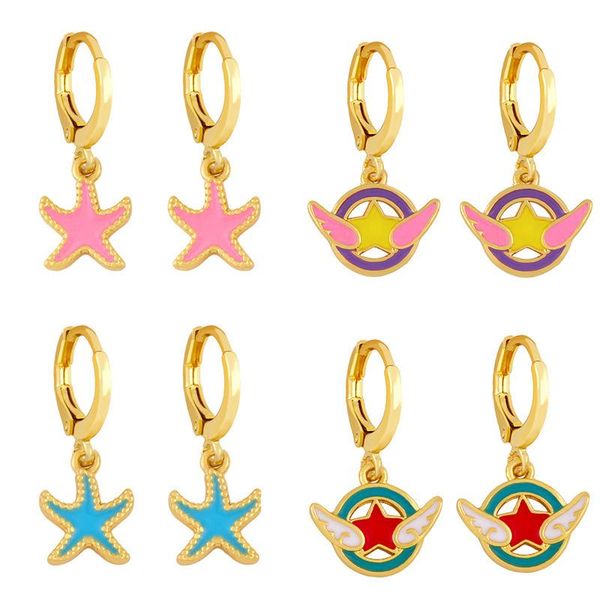 hoop & huggie candy color dripping oil enamel tiny earrings exquisite anime stars angel wing earring for women girl charming party gifts, Golden;silver
hoop & huggie candy color dripping oil enamel tiny earrings exquisite anime stars angel wing earring for women girl charming party gifts, Golden;silver