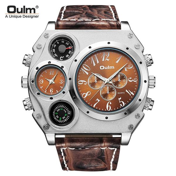 wristwatches oulm dig dial outdoor watch for man creative design with compass temperature measurement dual time zone relogio masculino hp134, Slivery;brown
wristwatches oulm dig dial outdoor watch for man creative design with compass temperature measurement dual time zone relogio masculino hp134, Slivery;brown