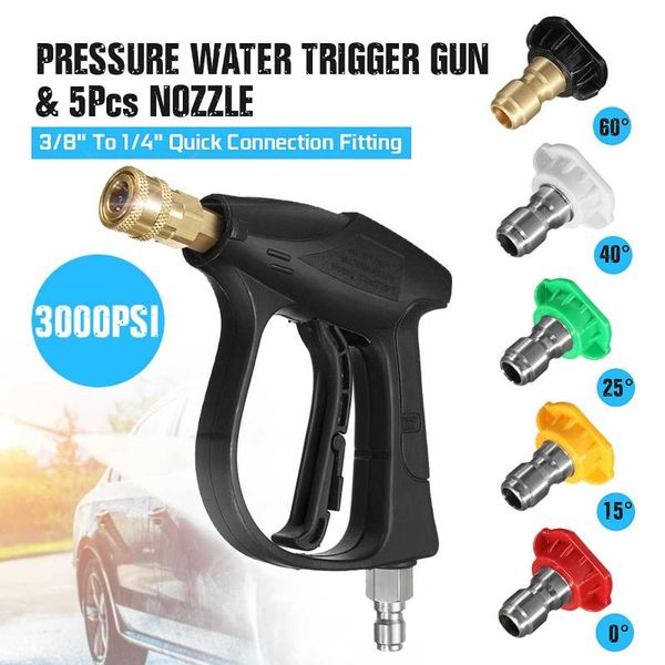 water gun & snow foam lance 3000psi high pressure washer guns 3/8" 1/4" quick connect adapter with 5 nozzle tips spray pot for kar
water gun & snow foam lance 3000psi high pressure washer guns 3/8" 1/4" quick connect adapter with 5 nozzle tips spray pot for kar
