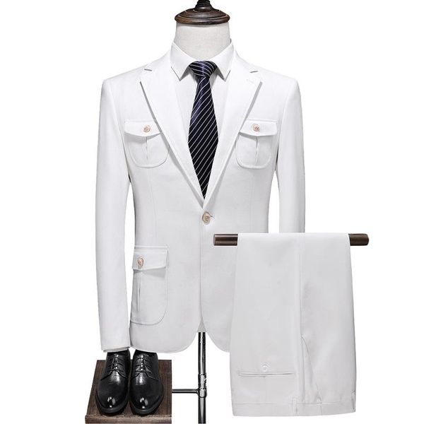 men's suits & blazers white formal custom wedding tuxedo casual men business latest fashion dinner prom 2 pieces blazer pants, White;black
men's suits & blazers white formal custom wedding tuxedo casual men business latest fashion dinner prom 2 pieces blazer pants, White;black