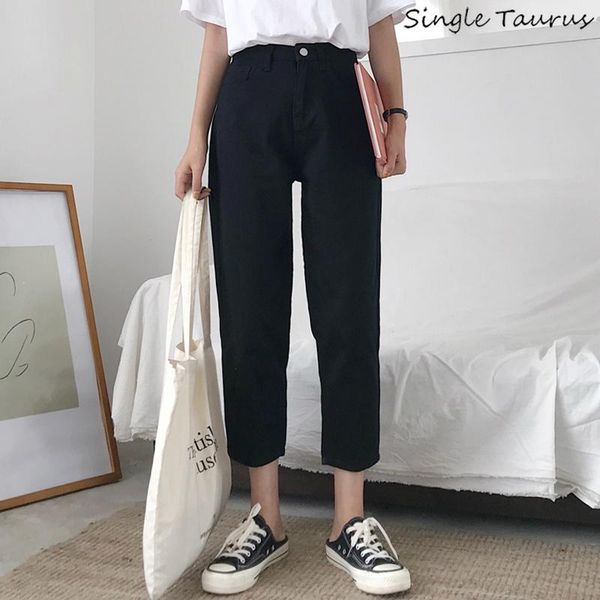 women's jeans high waist straight denim pants women causal boyfriend preppy loose leisure ankle length streetwear vaqueros mujer, Blue
women's jeans high waist straight denim pants women causal boyfriend preppy loose leisure ankle length streetwear vaqueros mujer, Blue