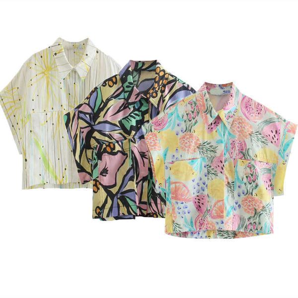 za daisies print cropped shirt women vintage short sleeve summer shirts woman fashion fornt patch pockets casual 210602, White
za daisies print cropped shirt women vintage short sleeve summer shirts woman fashion fornt patch pockets casual 210602, White
