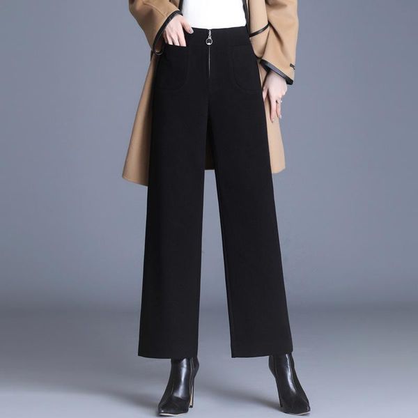 autumn winter women pants loose ankle length woolen cloth high waist trousers casual thicken zipper wide leg pant women's & capris, Black;white
autumn winter women pants loose ankle length woolen cloth high waist trousers casual thicken zipper wide leg pant women's & capris, Black;white