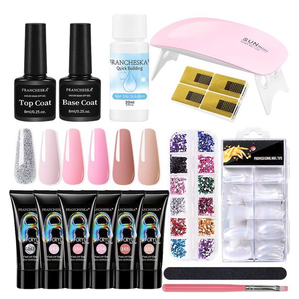 nail art kits girl extension kit 6 different color 15ml gel,base coat,coat,nail slip solution,100pcs nails model,nail form
nail art kits girl extension kit 6 different color 15ml gel,base coat,coat,nail slip solution,100pcs nails model,nail form