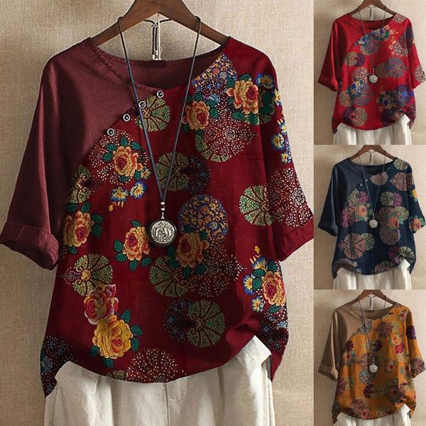 plus size fashion retro print linen blouse buttons o-neck tee casual autumn ladies female women 3/4 sleeve blusas pullover women's blo, White
plus size fashion retro print linen blouse buttons o-neck tee casual autumn ladies female women 3/4 sleeve blusas pullover women's blo, White