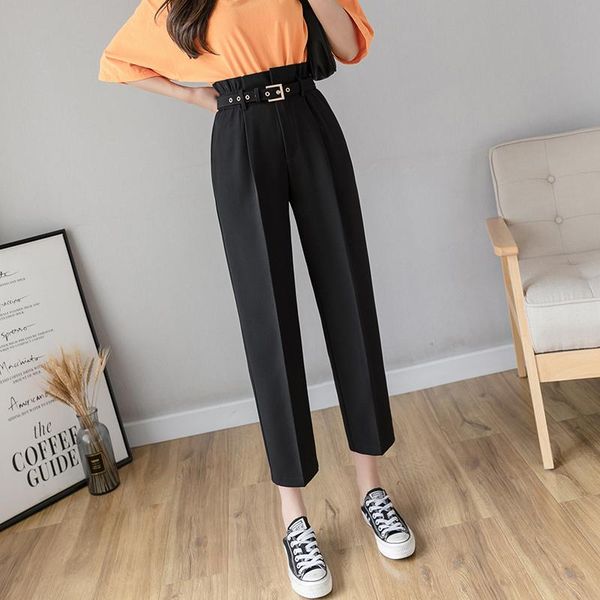 women's pants & capris realeft spring summer 2021 korean ol style women formal harem with belt high waist elegant office lady ankle-len, Black;white
women's pants & capris realeft spring summer 2021 korean ol style women formal harem with belt high waist elegant office lady ankle-len, Black;white