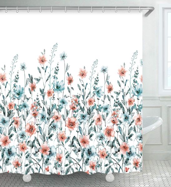 watercolor floral shower curtain red and blue with 12 hooks, decorative flower plant leaves bath curtain fabric bathroom
watercolor floral shower curtain red and blue with 12 hooks, decorative flower plant leaves bath curtain fabric bathroom