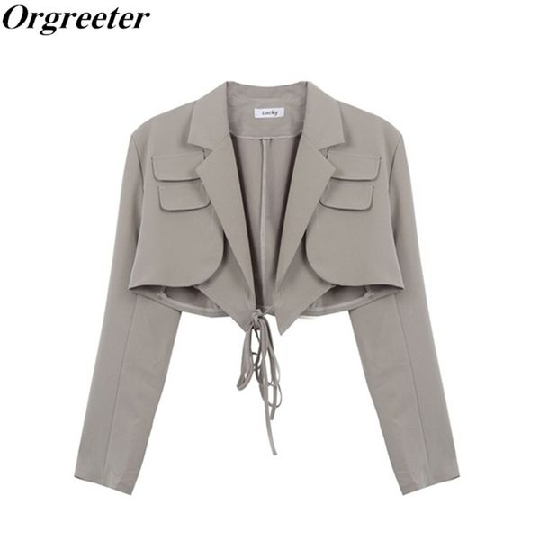 irregular elegant thin blazer for women notched long sleeves lace up bowknot short blazers female spring fall 210602, Black;brown
irregular elegant thin blazer for women notched long sleeves lace up bowknot short blazers female spring fall 210602, Black;brown