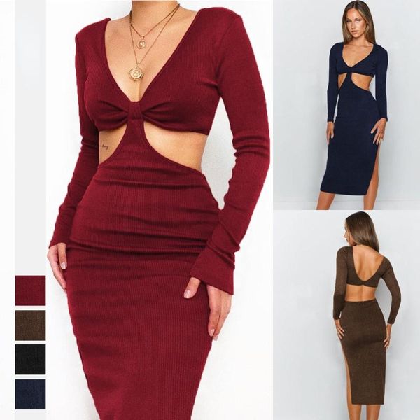 casual dresses autumn solid color fashion for women v-neck long sleeves backless sheath dress hollow out skirt wholesale dropship, Black;gray
casual dresses autumn solid color fashion for women v-neck long sleeves backless sheath dress hollow out skirt wholesale dropship, Black;gray