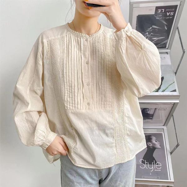 women's blouses & shirts johnature japanese embroidered lace doll shirt loose pullover pleated long sleeve white chiffon
women's blouses & shirts johnature japanese embroidered lace doll shirt loose pullover pleated long sleeve white chiffon