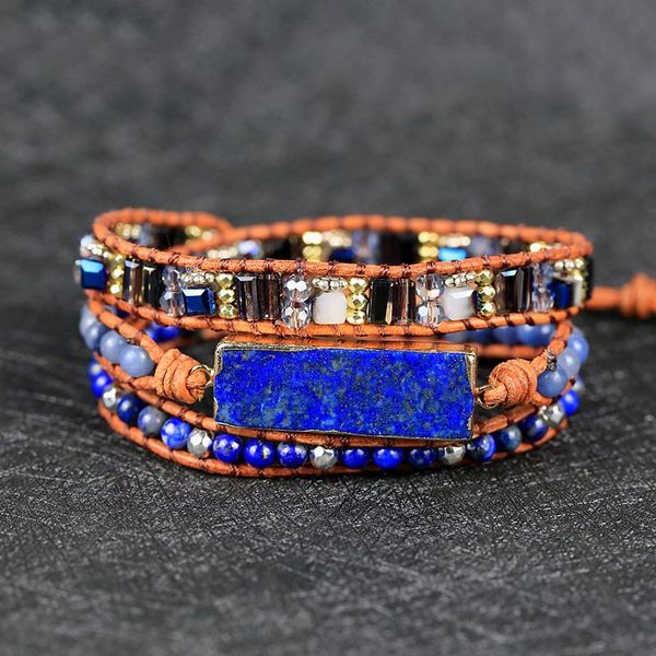 tennis 2021 unique mixed lapis luzuli charm multilayered leather wrap bracelet handmade vintage jewelry drop, Golden;silver
tennis 2021 unique mixed lapis luzuli charm multilayered leather wrap bracelet handmade vintage jewelry drop, Golden;silver