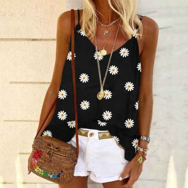 sling summer casual t shirt women cami print floral sleeveless clothing soft comfortable loose beach female tank, White
sling summer casual t shirt women cami print floral sleeveless clothing soft comfortable loose beach female tank, White