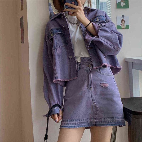 women's jackets wenfly mulheres nova denim jaqueta solta outerwear cintura alta mini saia streetwear coreano roxo harajuku conjunt, Black;brown
women's jackets wenfly mulheres nova denim jaqueta solta outerwear cintura alta mini saia streetwear coreano roxo harajuku conjunt, Black;brown