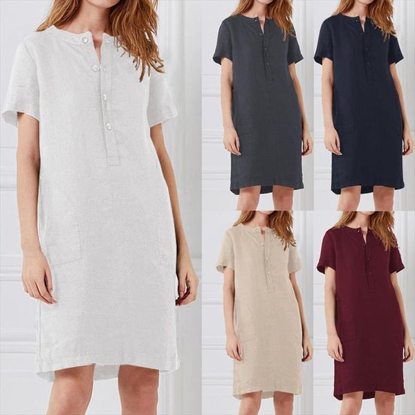 celmia tunic womens dress short sleeve shirt button vintage casual sarafans vestidos 5xl sundress summer linen, Black;gray
celmia tunic womens dress short sleeve shirt button vintage casual sarafans vestidos 5xl sundress summer linen, Black;gray