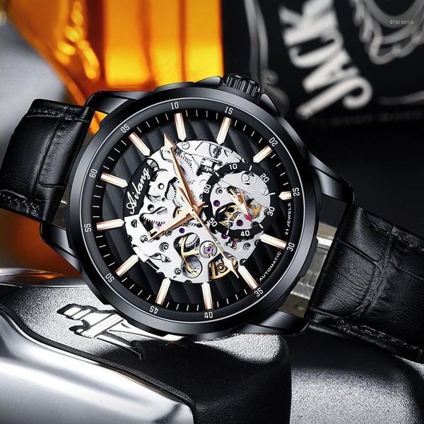 men's watch automatic mechanical stainless steel hollow luxury casual fashion black dial sports waterproof 8650a wristwatches, Slivery;brown
men's watch automatic mechanical stainless steel hollow luxury casual fashion black dial sports waterproof 8650a wristwatches, Slivery;brown