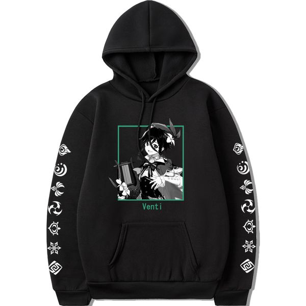 women hoodie 2021 game genshin impact venti printed hoodies sweatshirt fashion zhongli pullover women/men slim harajuku, Black
women hoodie 2021 game genshin impact venti printed hoodies sweatshirt fashion zhongli pullover women/men slim harajuku, Black