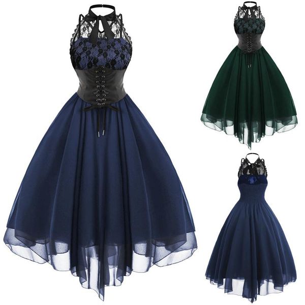 casual dresses banquet festival dress lace vintage chiffon women fashion gothic style bandage christmas halloween costume, Black;gray
casual dresses banquet festival dress lace vintage chiffon women fashion gothic style bandage christmas halloween costume, Black;gray