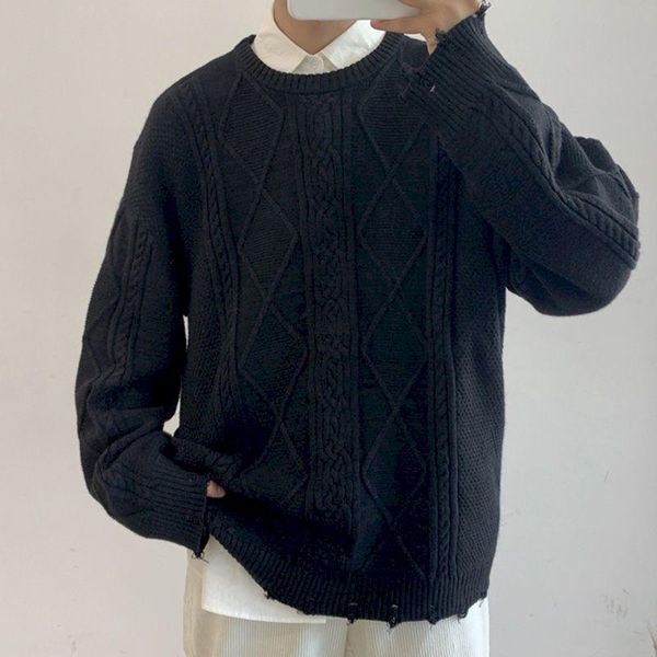 men's sweaters fonekie handsome loose sweater men autumn winter korean trend retro twist casual couple knit fashion mens clothes, White;black
men's sweaters fonekie handsome loose sweater men autumn winter korean trend retro twist casual couple knit fashion mens clothes, White;black