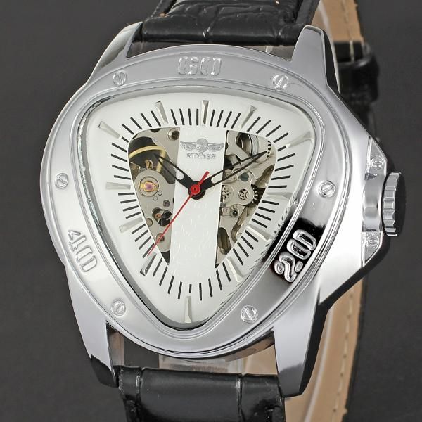 wristwatches winner triangle skeleton engraved screw bezel classic men women quartz casual waterproof leather watch, Slivery;brown
wristwatches winner triangle skeleton engraved screw bezel classic men women quartz casual waterproof leather watch, Slivery;brown